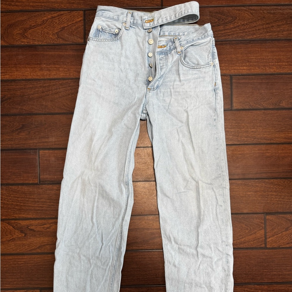 AGOLDE “broken waist band” straight leg jeans Size 4/27 100% organic cotton